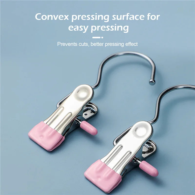 10pcs Stainless Steel Portable Hanging Clothes Clips